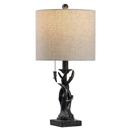 Jonathan Y Gaston 20.5" Resin Mini LED Table Lamp, Antique Black JYL1031B