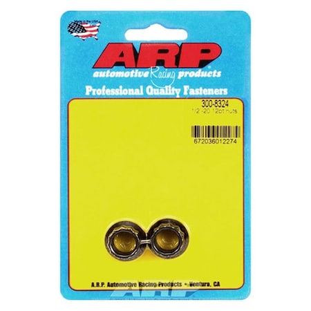 Whole-In-One 300-8324 0.5-20 in. 12 Point Black Oxide Steel Nut - Set of 2 WH3623545
