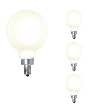 Bulbrite 40w Equivalent Dimmable (E12) Candelabra Screw Base Milky Filament G16 LED Light Bulb, 3000K, 4PK 862695