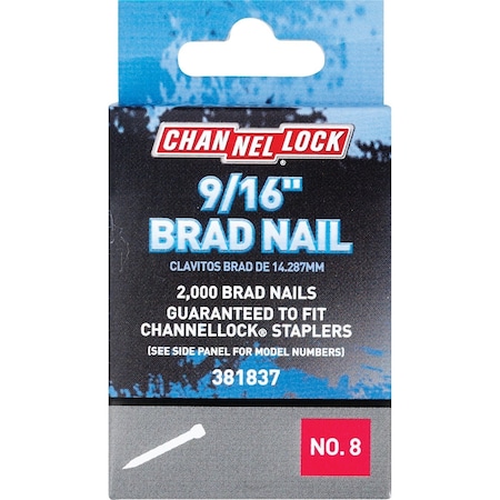 Channellock 18-Gauge Steel Brad Nail 9/16'', 2000PK 381837