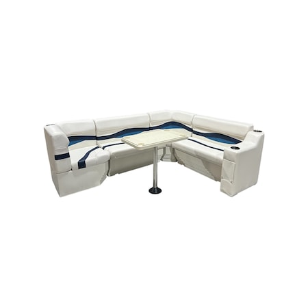 Horizon Mfg Elite Pontoon Furniture Set 10 PC Gray/Navy/Blue Elite 007-ABDK