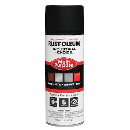 Rust-Oleum Spray Primer . Black, 12 oz, Aerosol Can, Flat 257400