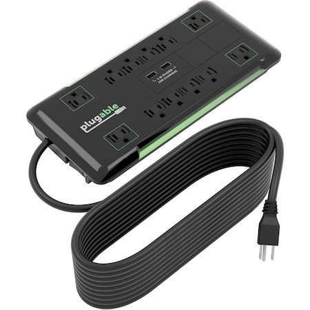 Plugable Technologies SURGE PROTECTOR POWER STRIP WITH USB AND 12 AC OUTLETS, BUILT-IN 10.5W 2-PORT US PS12-USB25