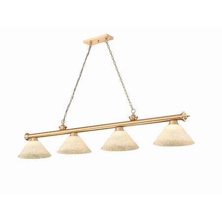 Z-Lite Cordon Heritage Brass 4 Light Billiard 2306-4HBR-AGM14