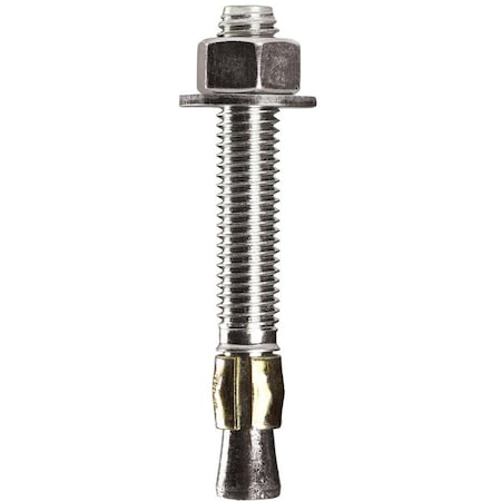 Cobra Anchors Wedge Anchor, 1/4 in Dia, 3-1/4 in L, 449 lb, Steel, Plated 492R