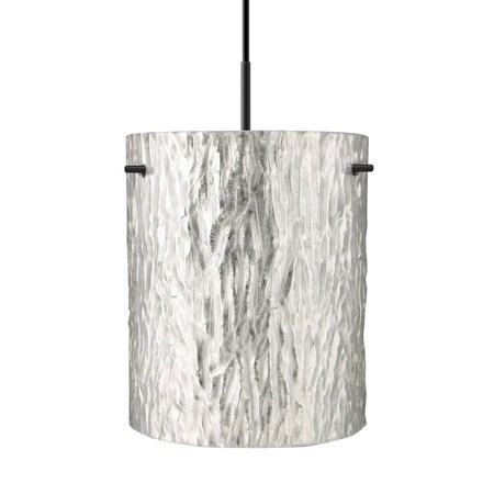 Besa Lighting Besa Tamburo 8 Pendant, Stone Gold Foil, Black Finish, 1x 100W MAX E26 Base 1JT-4006SS-BK