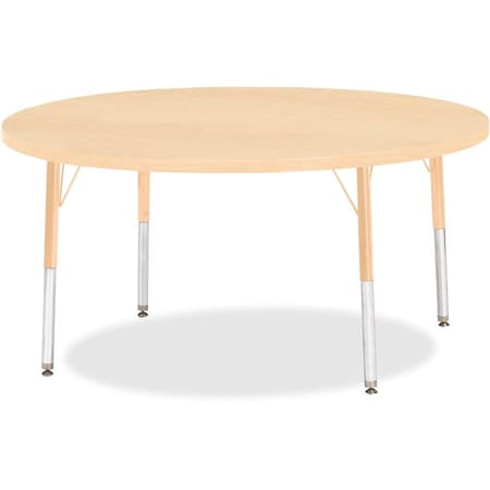 Jonti-Craft Berries Round Activity Table, 48 in. Diameter, E-height, Maple/Maple/Camel 6433JCE251