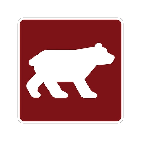 Sign Solutions Usa Bear Viewing Area (Symbol), 18 in W x Square, Aluminum Sign DUS10DWT1818RS-012