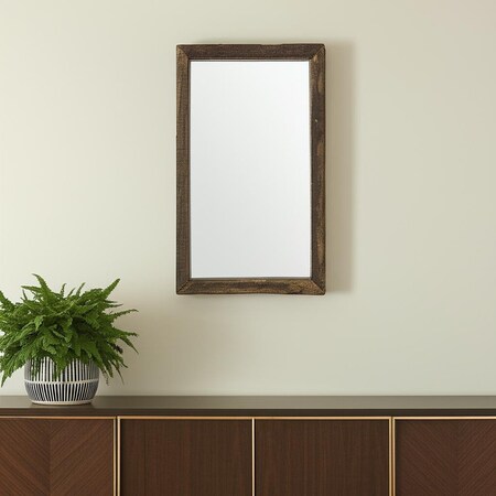 Homeroots 18" White Solid Wood Square Accent Mirror 607299