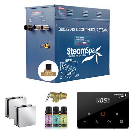 Steamspa Oasis 12KW Steam Generator with Continuous Steam Wireless Control and Auto-Drain in Polished Chrome OAWS1200CH-A