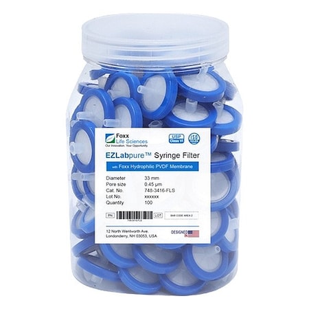 Foxx Life Sciences Syringe Filters, PK100 748-3416-FLS