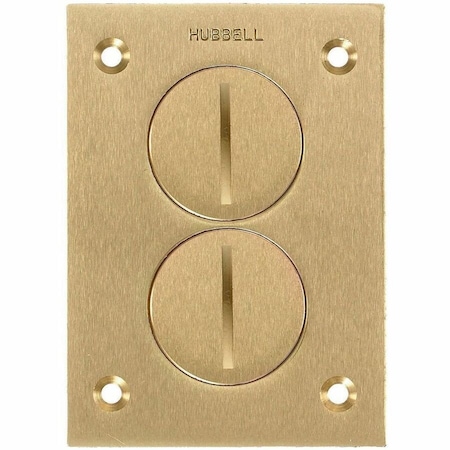 Hubbell Wiring Device-Kellems Box Cover, Floor Box Type, 1 Gang, Brass S3625