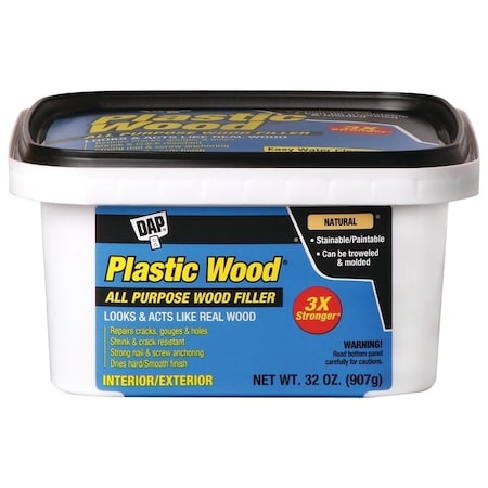 Dap Plastic Wood 00 Wood Filler, Paste, Musty, Natural, 32 oz 525