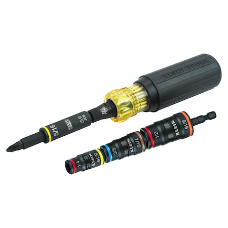 Klein Tools Driver and Flip Socket, Imp, 11-in-1, 2 Pc 85517HD