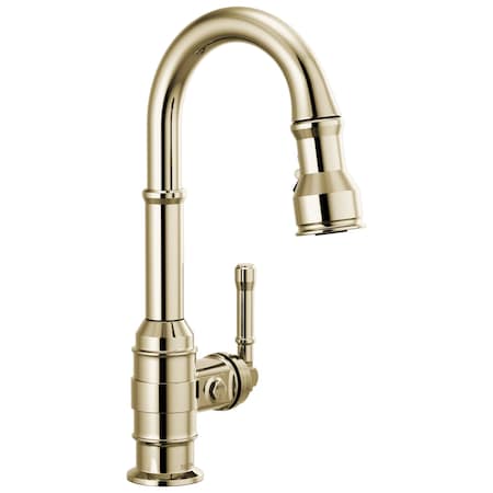 Delta Broderick Single Handle Pull-Down Bar / Prep Faucet In Polished Nickel 9990-PN-DST