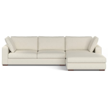 Homeroots 122" Cream Fabric Sofa With Brown Legs 641044