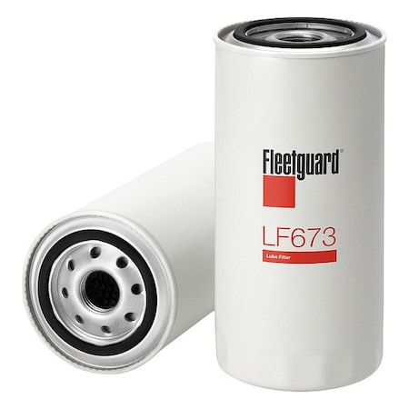 Fleetguard Oil Filter, Spin-On, Cellulose LF673