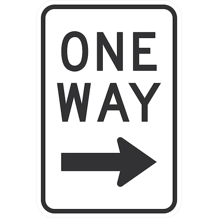 Lyle R6-2R, One Way Right Arrow, 12x18, Engineer Grade, White G-3702-EG_12x18