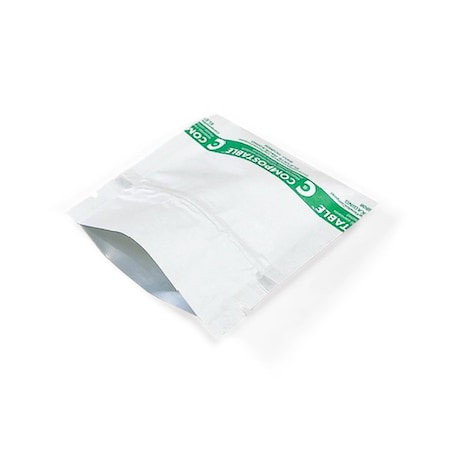 Elevate Packaging 3 x 3 in. White Compostable Flat Pouches, 100PK HC0806