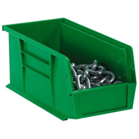Partners Brand Hang & Stack Storage Bin, Green, 14.8 in W, 5.5 in L, 12 PK BINP1555G