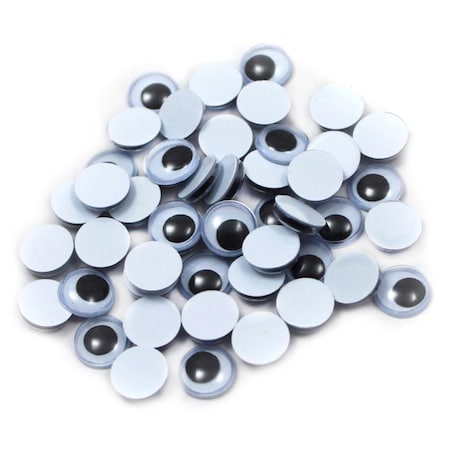 Vertex 7 mm Round Wiggle Eyes, Black, 50 Count, 48PK VE1543045