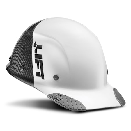 Lift Safety DAX Carbon Fiber Cap Brim 50-50 (White/Black) - ANSI-C, TYPE 1 HDC50C-19WC