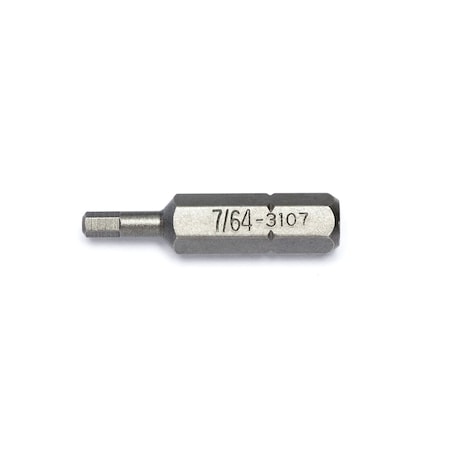 Genius Tools 1/4in Hex Shank, 7/64in Hex Screwdriver Bit 30mmL 3107