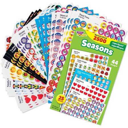 Trend Enterprises Seasons superSpots®/superShapes Variety Pack, 2500 Per Pack, PK3 T46914