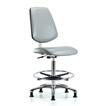 Blue Ridge Ergonomics Clean Room Chair 26" to 35-1/2" Height, Vinyl, Dove BR-CLR-VHBCH-MB-CR-CF-RG-8567