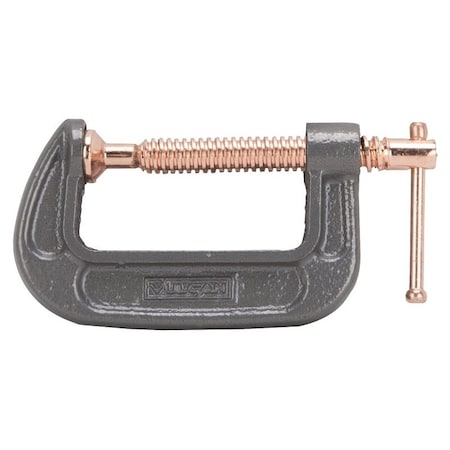 Vulcan C-Clamp, 2 in Max Opening Size, 0.8 in D Throat, Steel Body, Gray Body JL27361