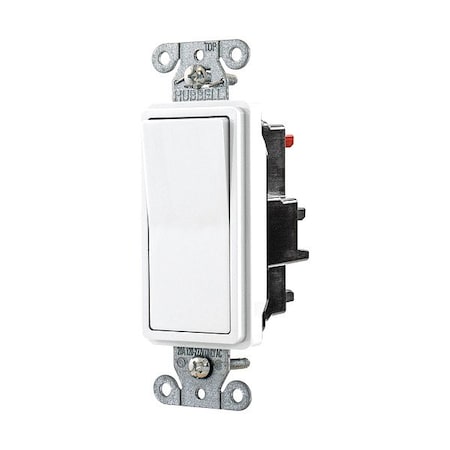 Hubbell Wall Switch, 1 hp, Rocker, 20 A, White DS120STW
