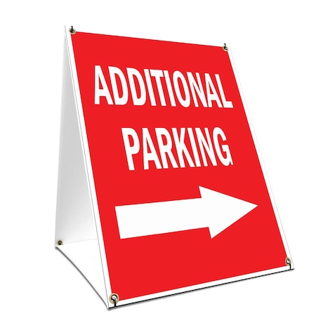 Signmission Additional Parking With Arrow, 36 Inch x 24 Inch A-frame Yard Sign, Plastic Sign SBC-2436-Additional Parking With Arrow