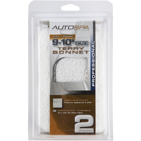 Autospa 9 To 10 Washable Cotton Polishing Bonnet, 2PK 40402AS