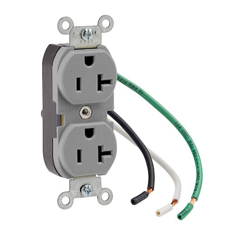 Leviton Leaded Dup 20A 125V Self-Gr Gry 5362-LGY