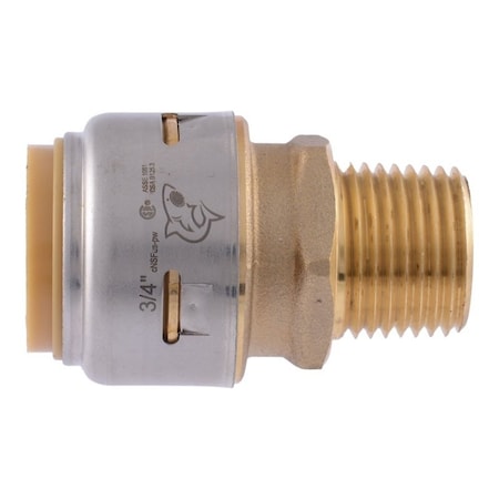 Sharkbite Max Pipe Coupling, 3/4 in PTC x 1/2 in FNPT, Brass, 250 psi Pressure UR138A