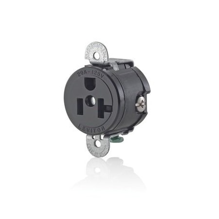 Leviton Commercial Grade Single Receptacle, 20 Amp, 125 Volt 5558-SS