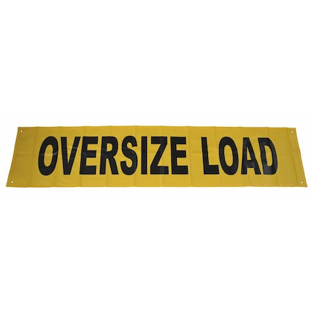 Doleco Banner Wide Oversize Load 14" x 72" with 4 Ropes, Heavy-Duty Mesh 28000008