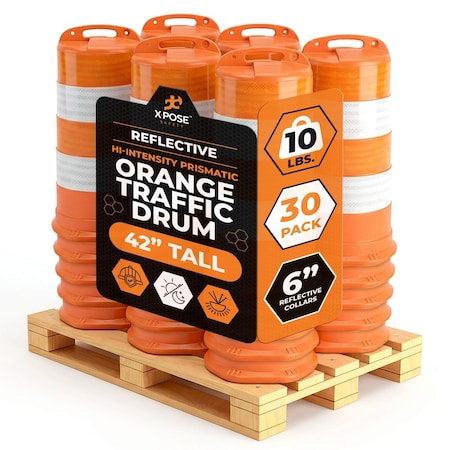 Xpose Safety Pallet of 30 Barrel/Drum Only, High Density, 6 inch HIP Sheeting, 30PK TDHD-6-HIP-30-X
