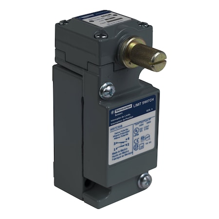 Telemecanique Sensors Heavy Duty Limit Switch, No Lever, Rotary, 1NC/1NO, 10A at 600V AC, Actuator Location: Side 9007C54B