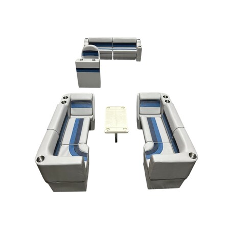 Horizon Mfg Premium 19 Piece Pontoon Furniture Set Gray/Red/Charcoal Premium 018-ABEC