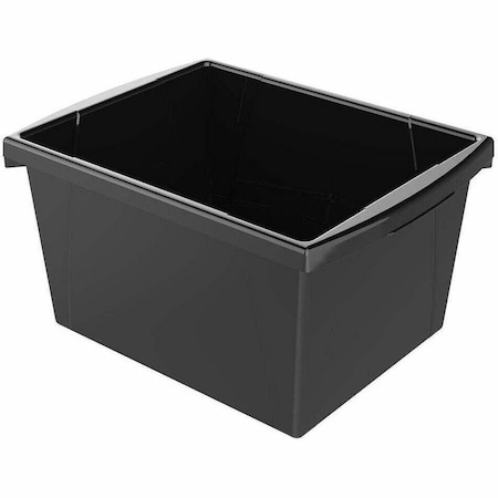 Storex Classroom Storage Bin, Plastic, Black, 3 PK 61466U06C