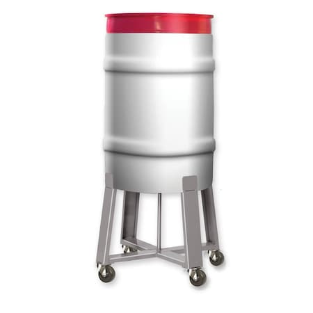 Pucel High Drum & Can Dolly, 24 in W at Top, 30 in W at Bottom x 19-1/2 in H, Semi-Steel Casters, Gray #71-S