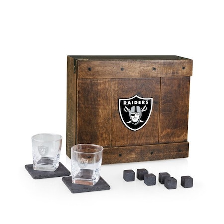 Picnic Time Family Of Brands NFL Las Vegas Raiders - Whiskey Box Gift Set 605-10-509-237-2