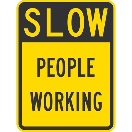 Lyle Slow People Working, 18x24, Non-Reflective, Yellow G-10971-NA_18x24
