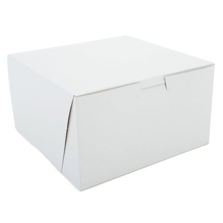 Southern Champion 7" X 7" X 4" Bakery Box White, Non-Window, Lock-Corner 921