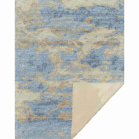 Homeroots 50" X 70" Blue Gold And Silver Abstract Microfiber Plush Throw Blanket 712341