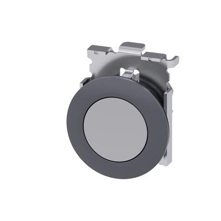 Siemens PUSHBUTTON, 30MM, ROUND, METAL, MATT, GREY, FRONT RING FOR FLAT 3SU1060-0JB80-0AA0-ZY19