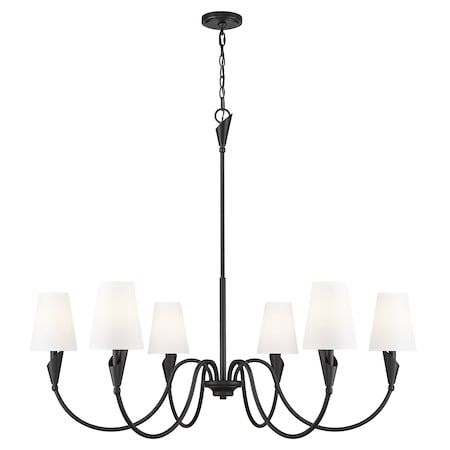 Z-Lite Claudelle 6-Light Chandelier, 46 in W, Matte Black 4014-46MB