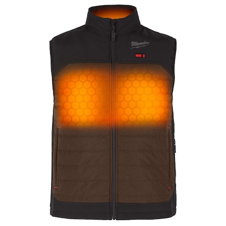 Milwaukee Tool Axis Heated Vest, Polyester, 2 to 8 hours Heating Time, 3 Heat Settings, Brown, M M300N-21M