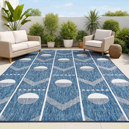 Jonathan Y Soren Modern Geometric Navy/Cream 8 ft. x 10 ft. Indoor/Outdoor Area Rug TSN304C-8